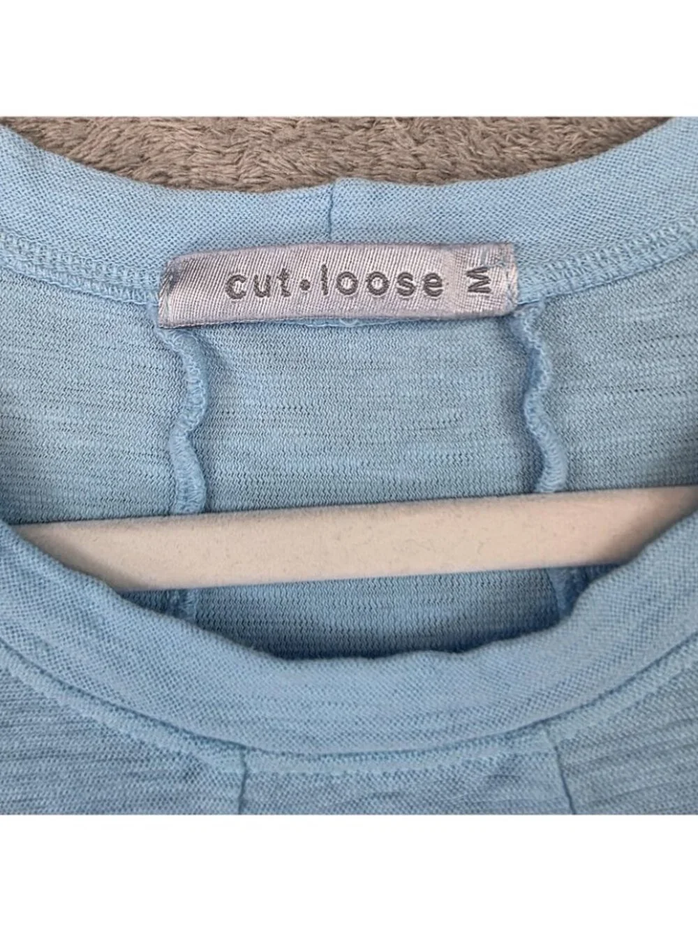 Cut Loose Dress Womens M Blue T-Shirt Seamed Midi Short Sleeve Pockets Casual
